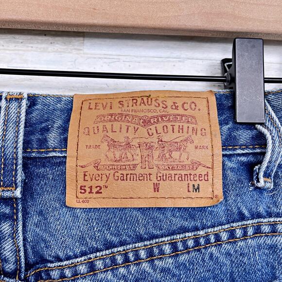 Levis Vintage 512 Slim Straight Jeans Blue Medium Wash Womens Juniors 1 24x30.5 - Picture 6 of 7